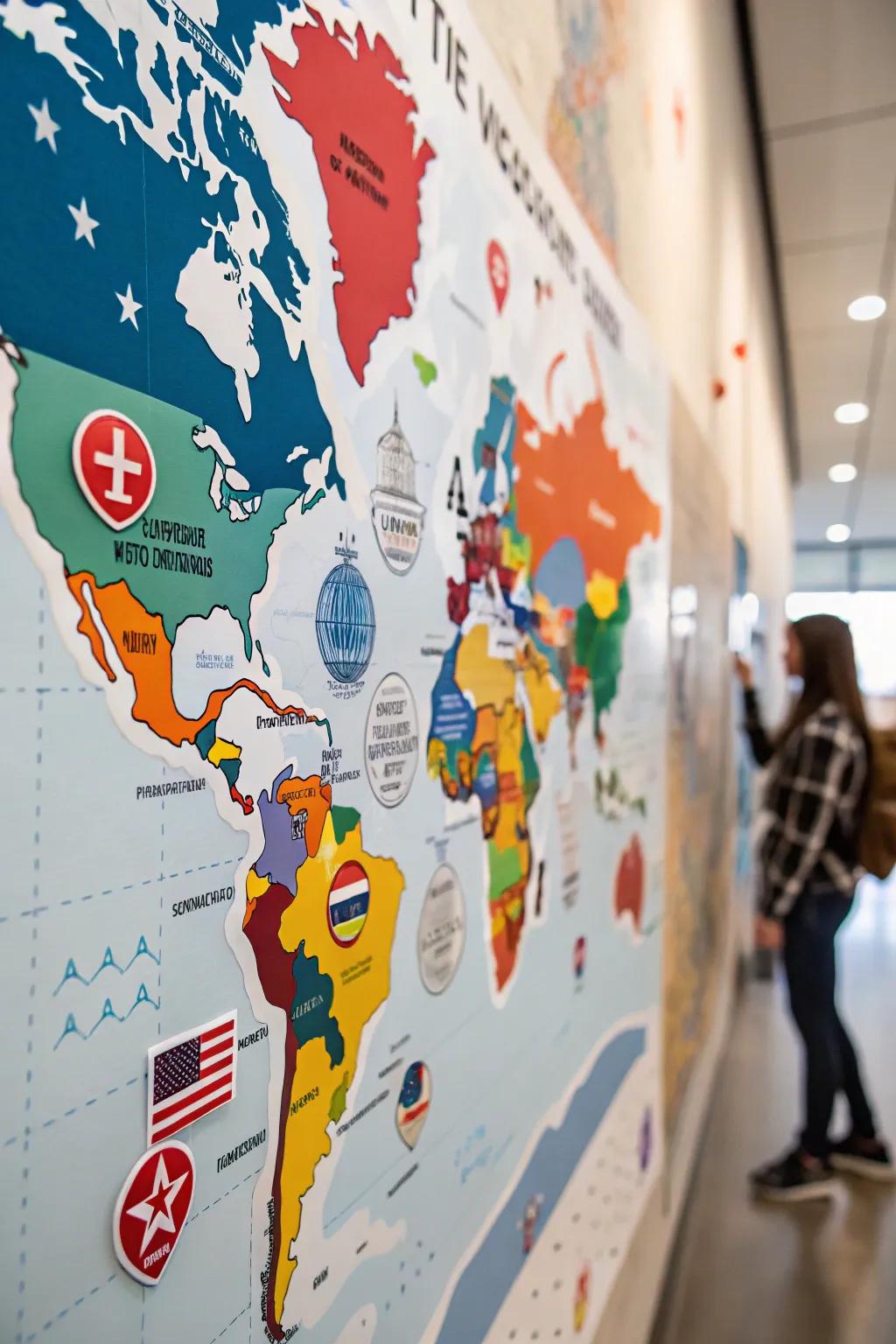 Trace your escapades with travel-themed sticker maps.