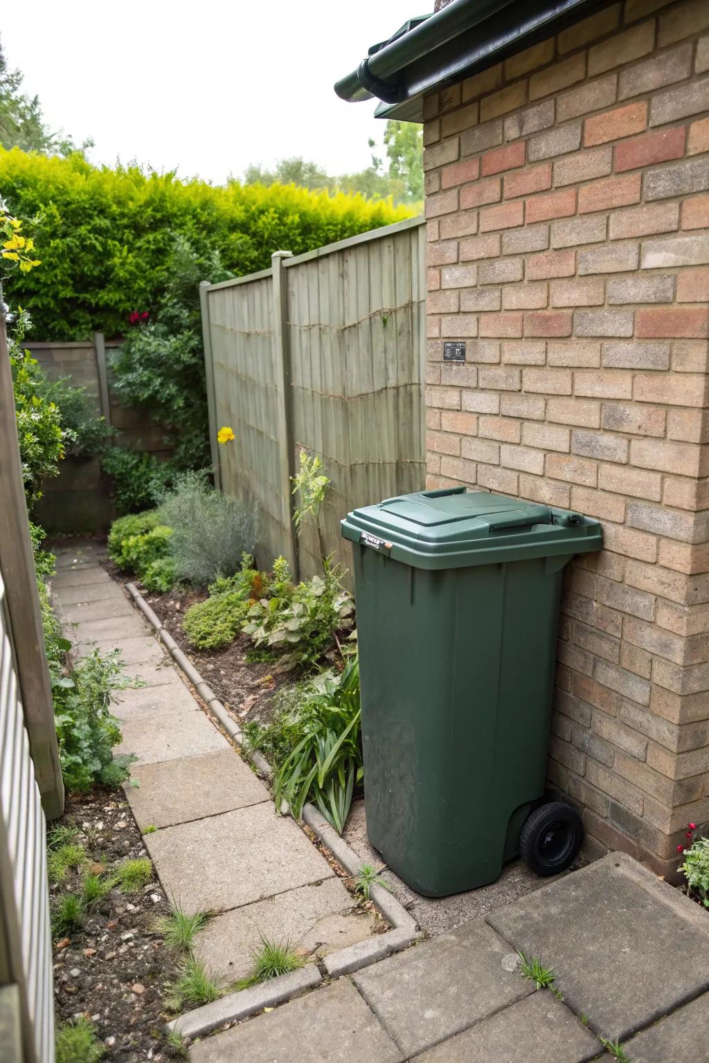 Optimize space using a compact corner bin store.