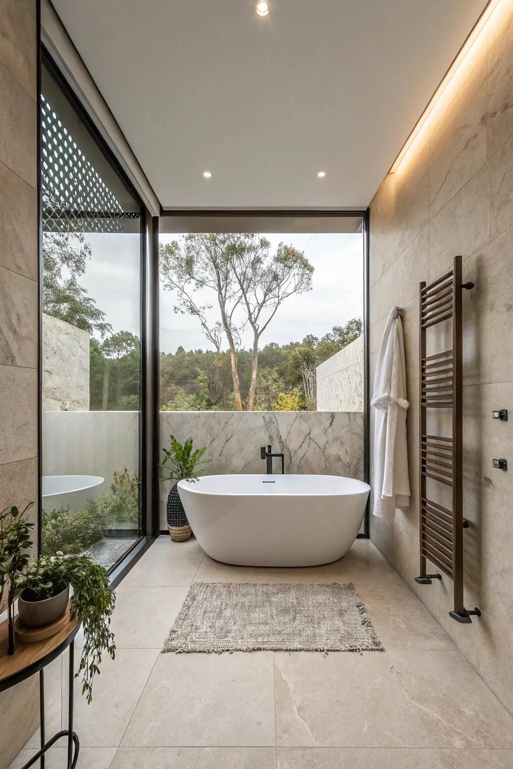 Minimalist styling accentuates the polished grace of your bathtub precinct.