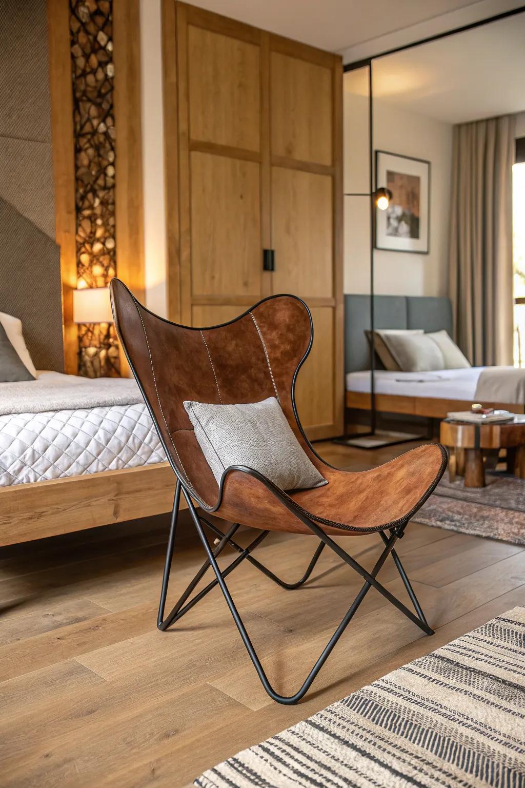 Butterfly chairs provide a casual yet stylish seating solution, perfect for laid-back relaxation.