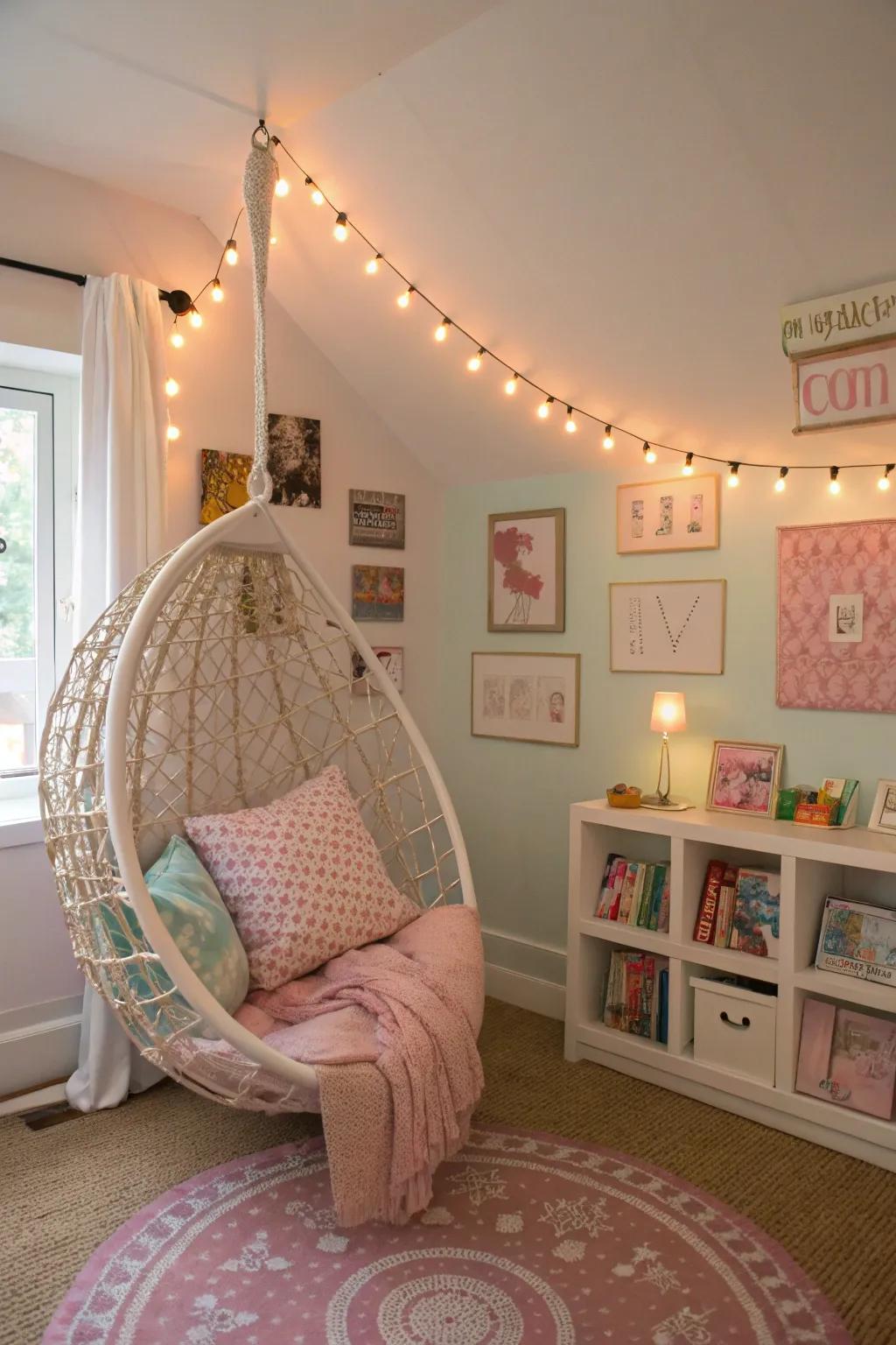 A cozy reading nook is an ideal spot for relaxation and reading.