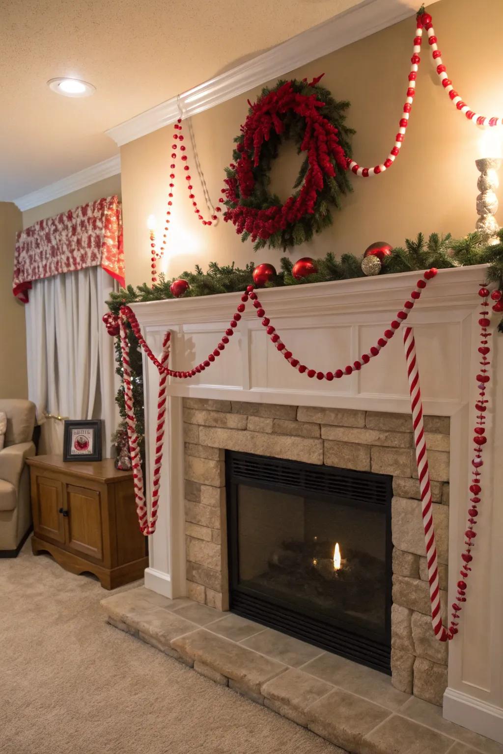 Beautify your area with candy cane decorations.