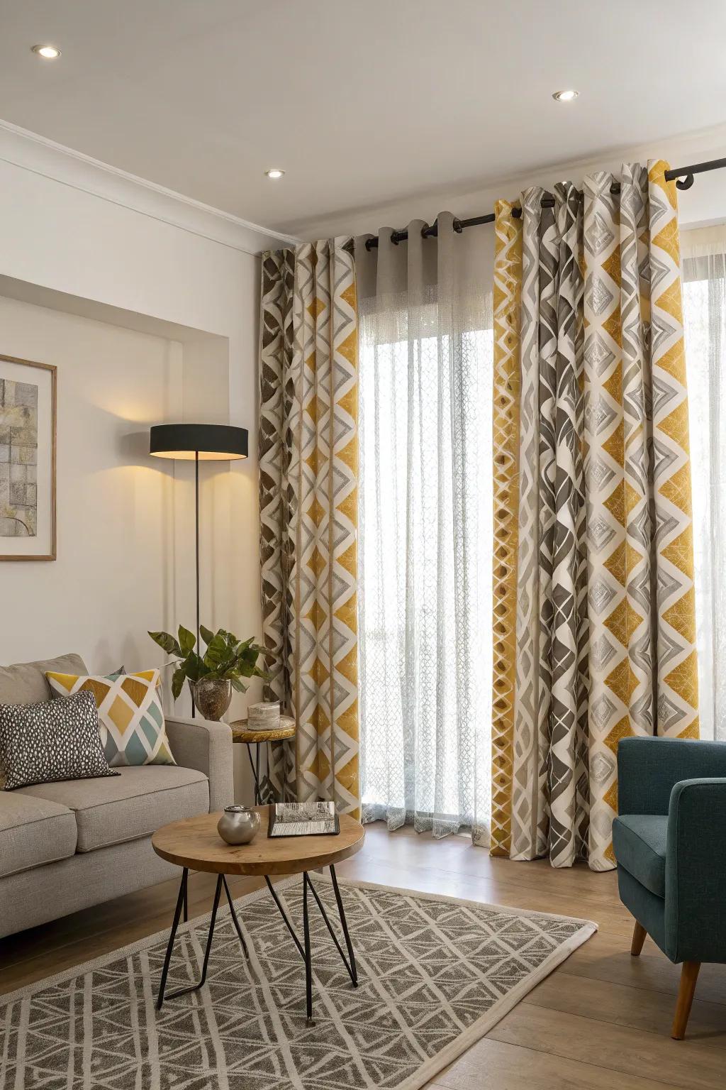 Patterned window coverings bring visual appeal to any setting.