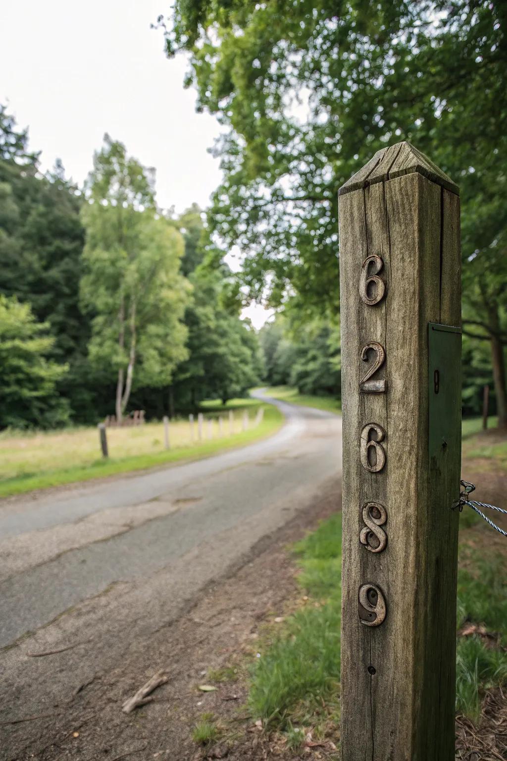 Rustic wooden posts offer a natural charm.