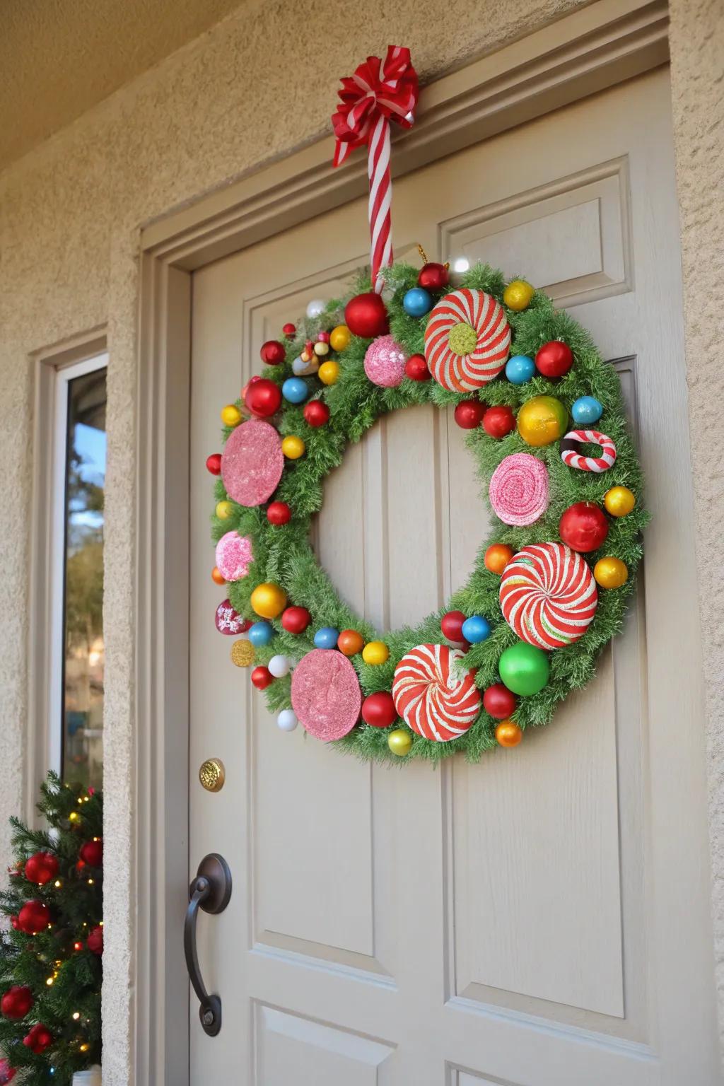 A candy-inspired ring imparts a sweet welcome to any abode.