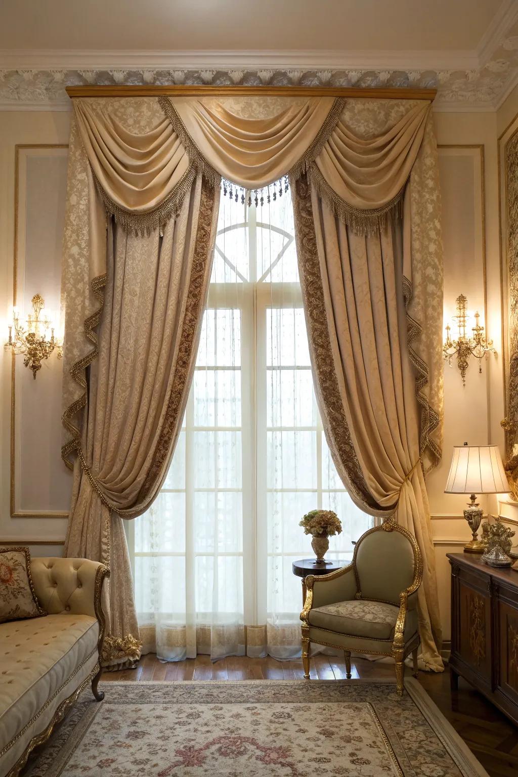 Valances provide a polished finish for elegant curtains.