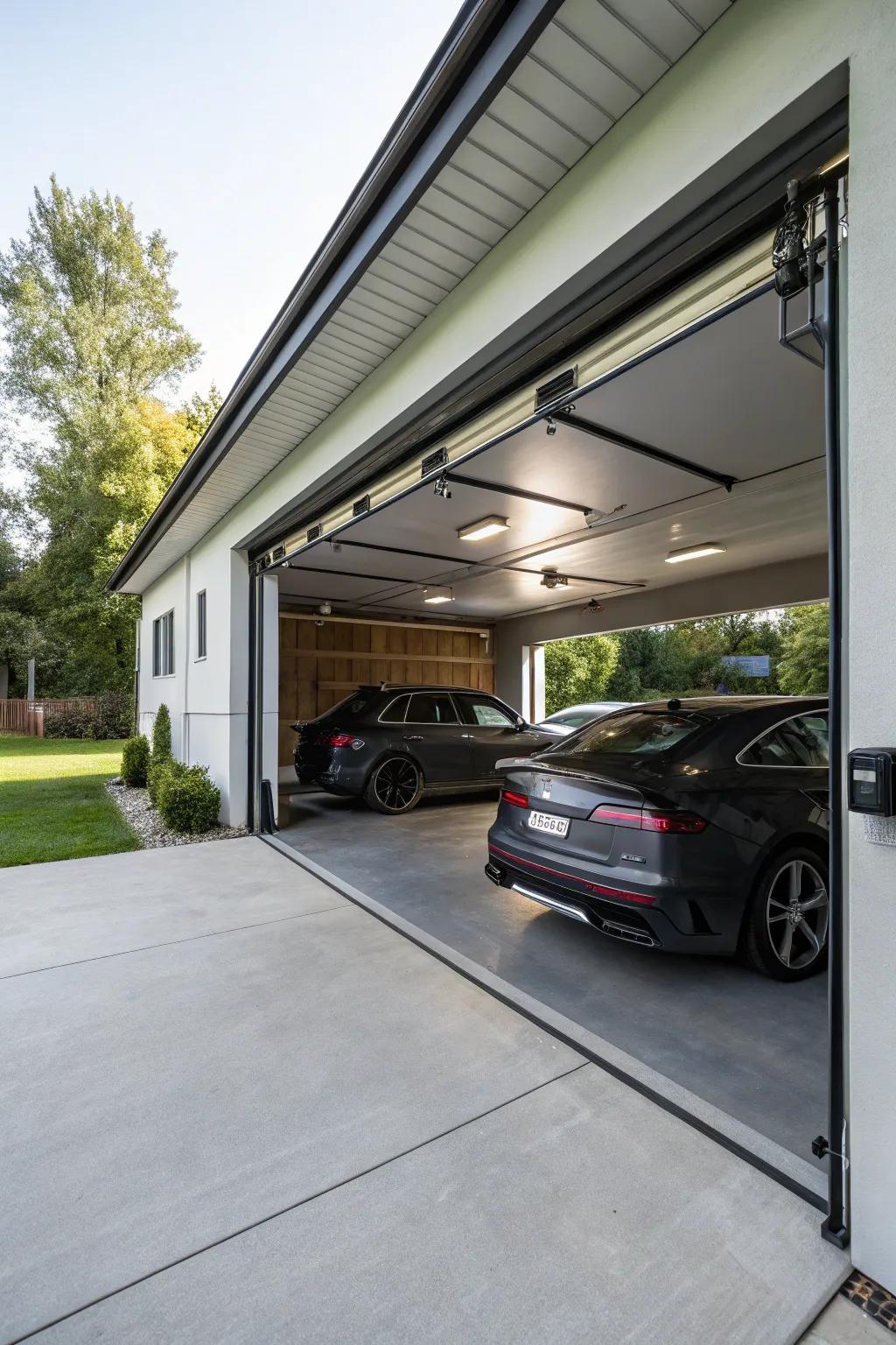 A handy car shelter addition offers additional sheltered parking.
