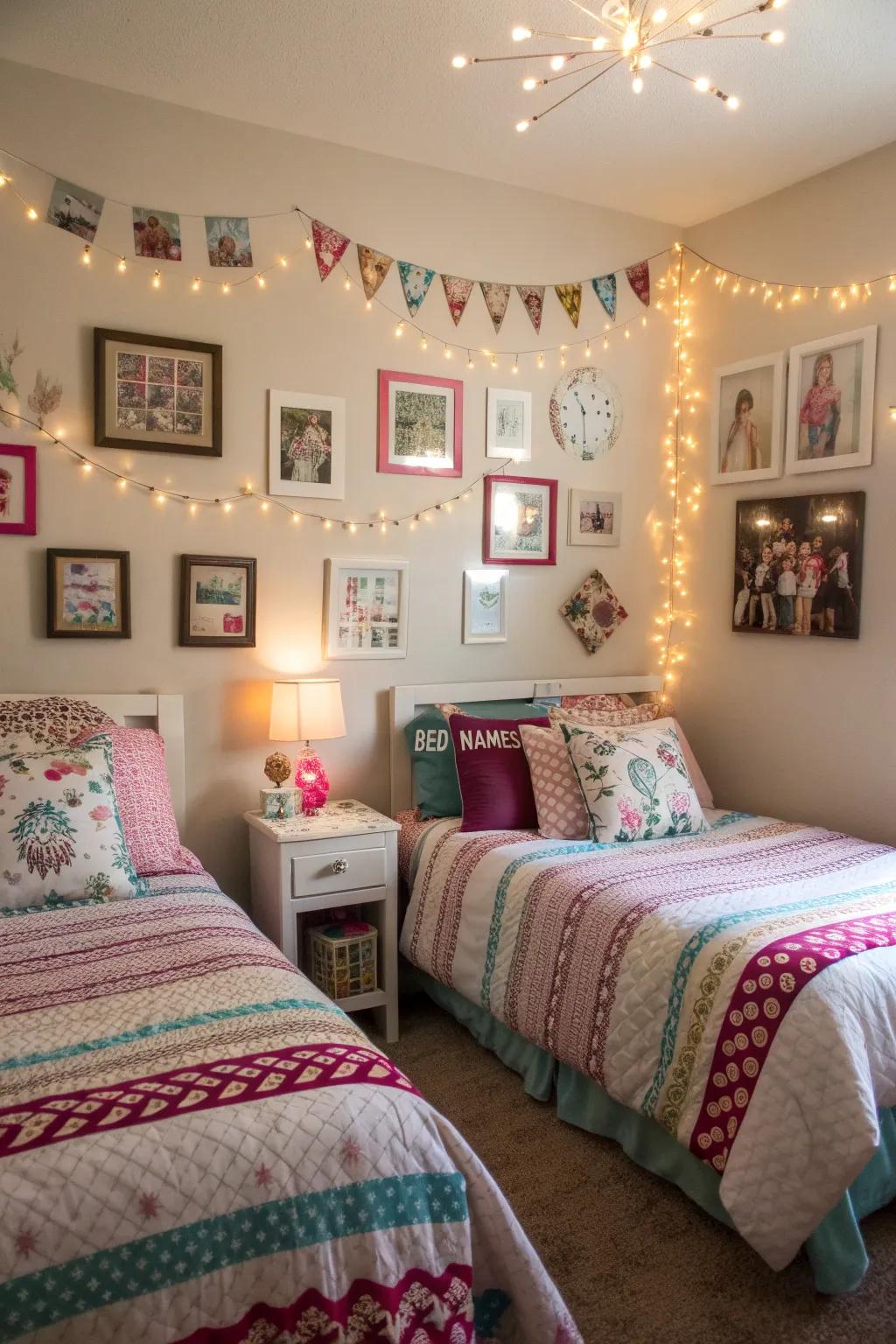 Personalized touches add individuality and charm to shared spaces.