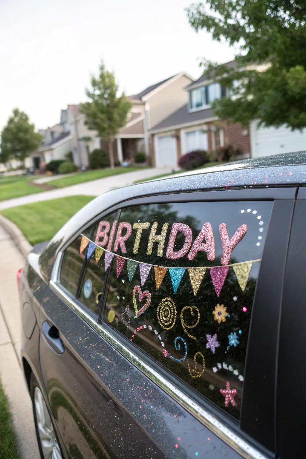 Sparkle introduces a shimmering element to any b-day greeting.