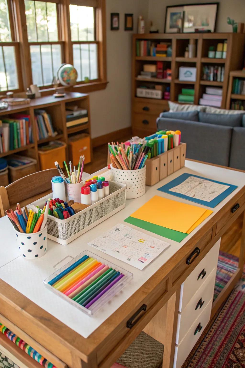 A creative nook that encourages artistic expression.