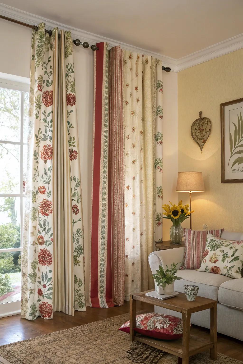 With mixed patterns, you can add a playful element to your home's style.