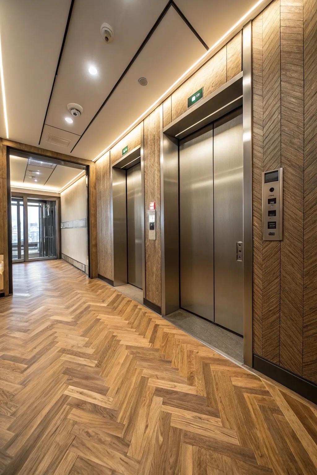 Elaborate flooring introduces a sense of sophistication and artistry.