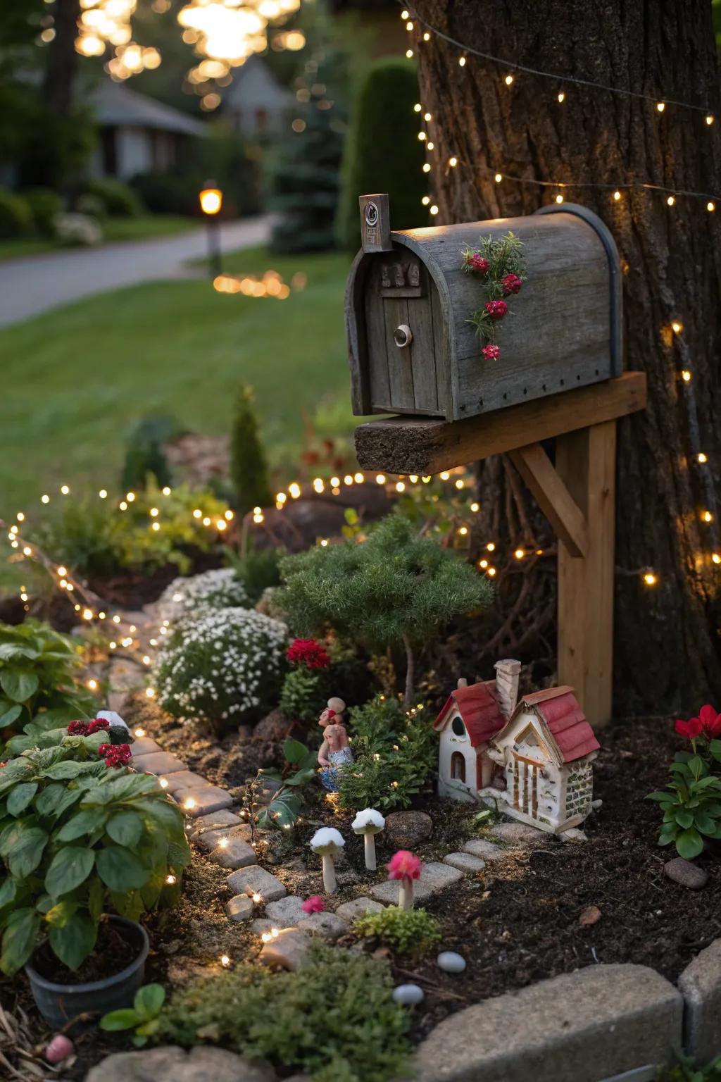A tiny garden brings playfulness and charm to your mailbox area.