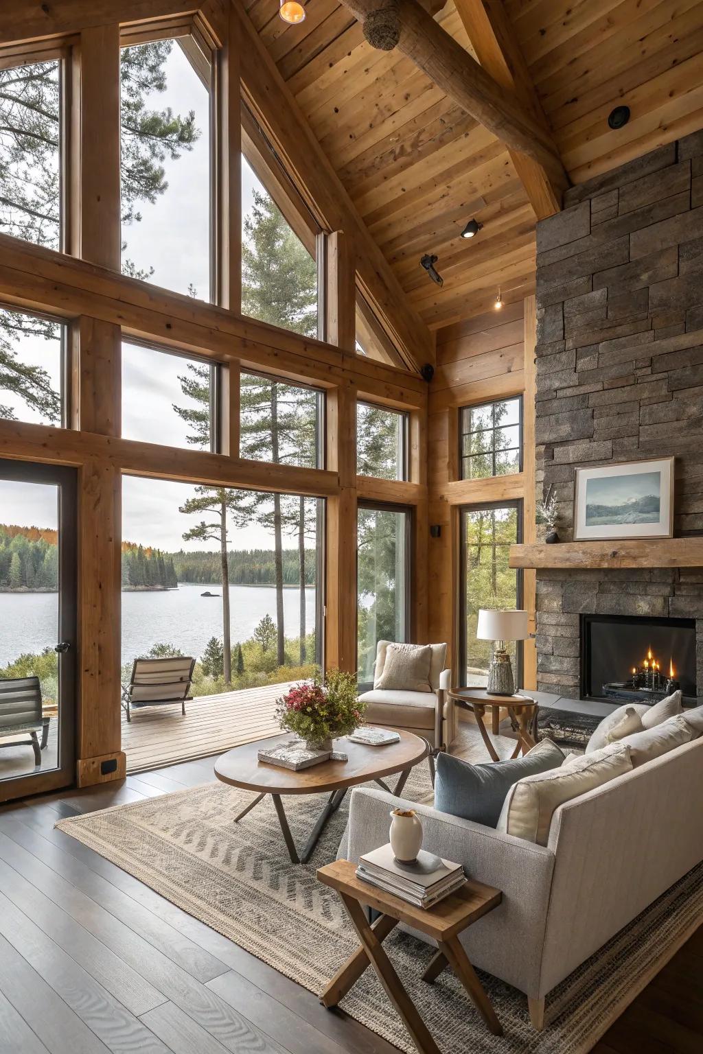 Rustic charm meets modern elegance in this inviting space.