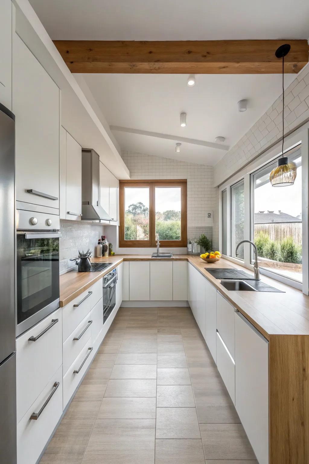 A minimalist design highlights the open, uncluttered space.