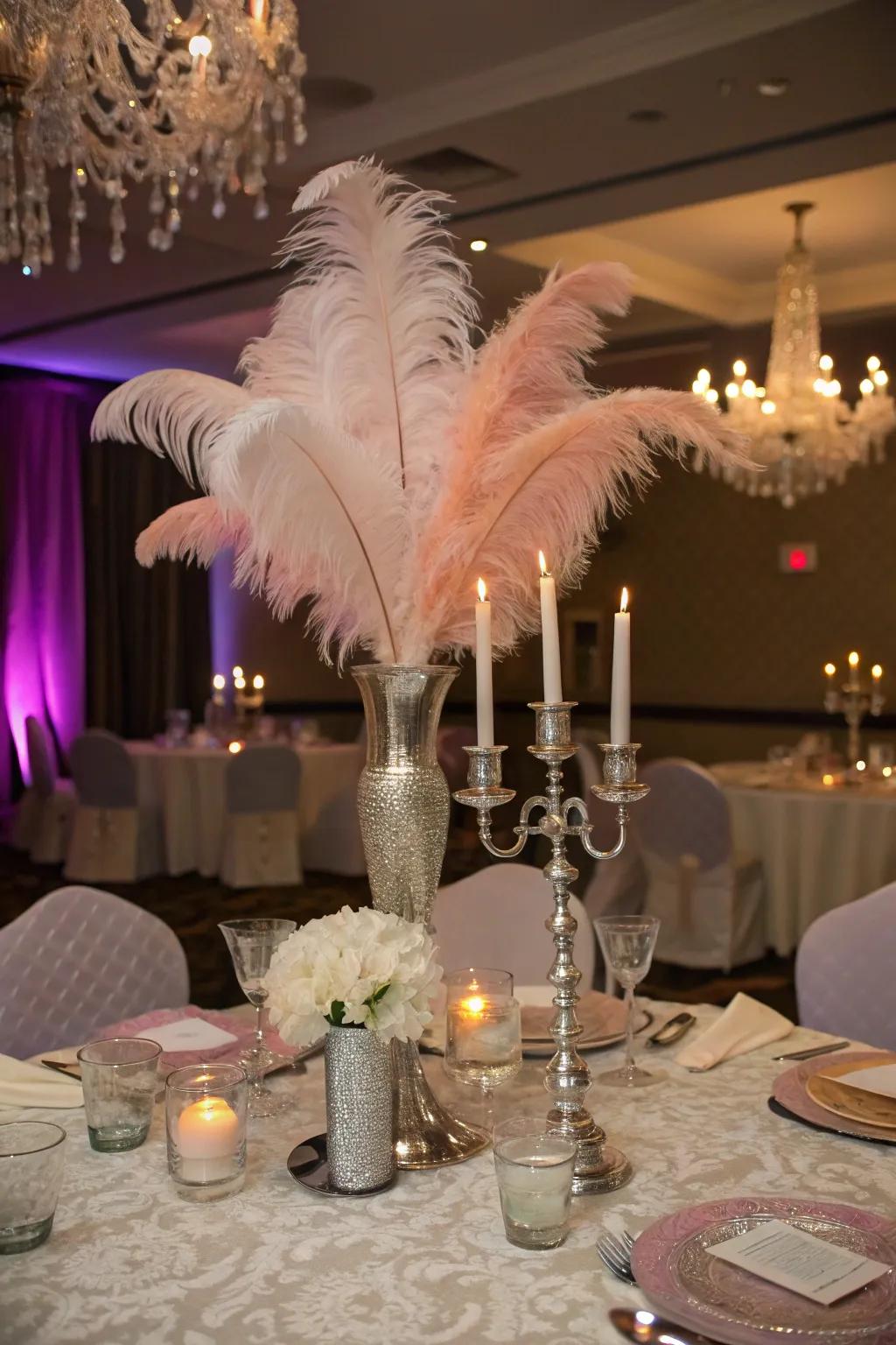 Feathers add drama and elegance to any prom theme.