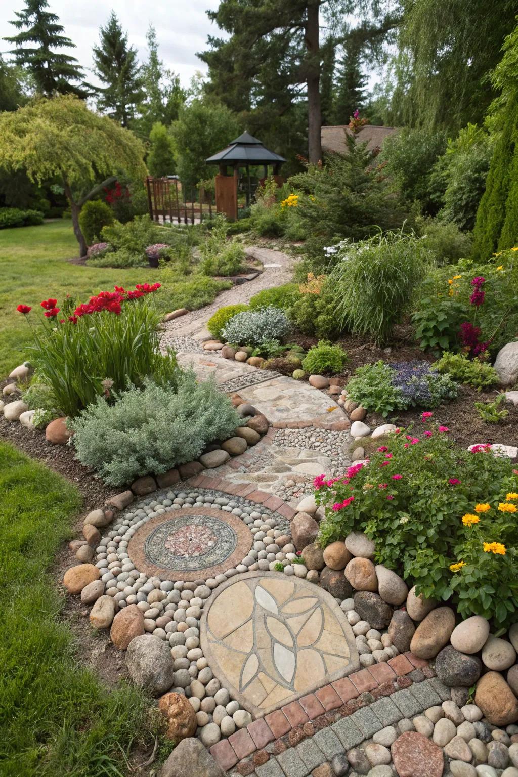 Highlight your garden with varied and vibrant river stones.