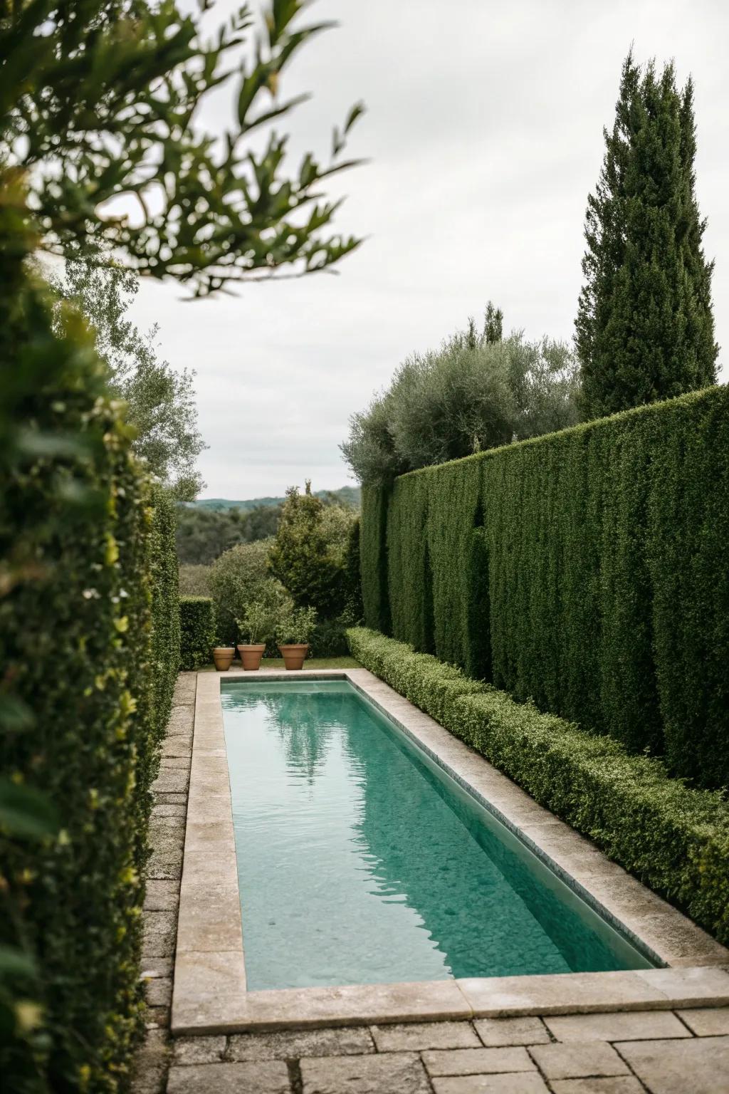Hedges supply privacy and a rich, raw backdrop.