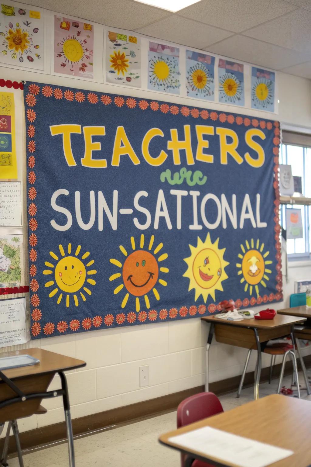 A sun-inspired board, highlighting teachers’ sensational impacts.