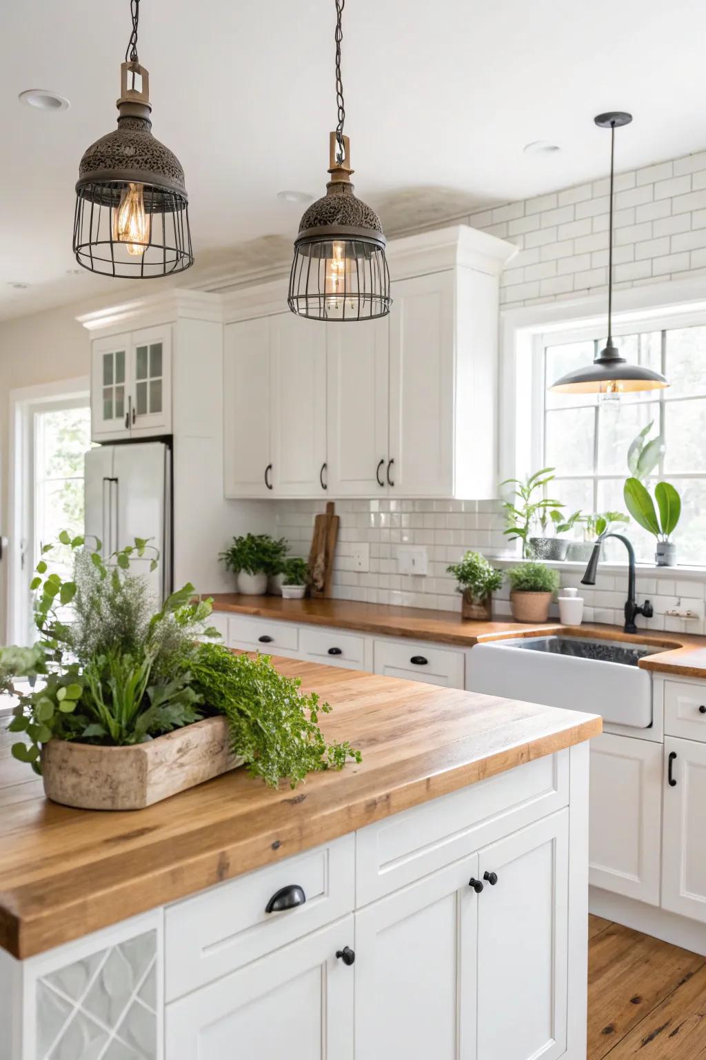 Decorative additions that impart character and coziness to a cooking space.