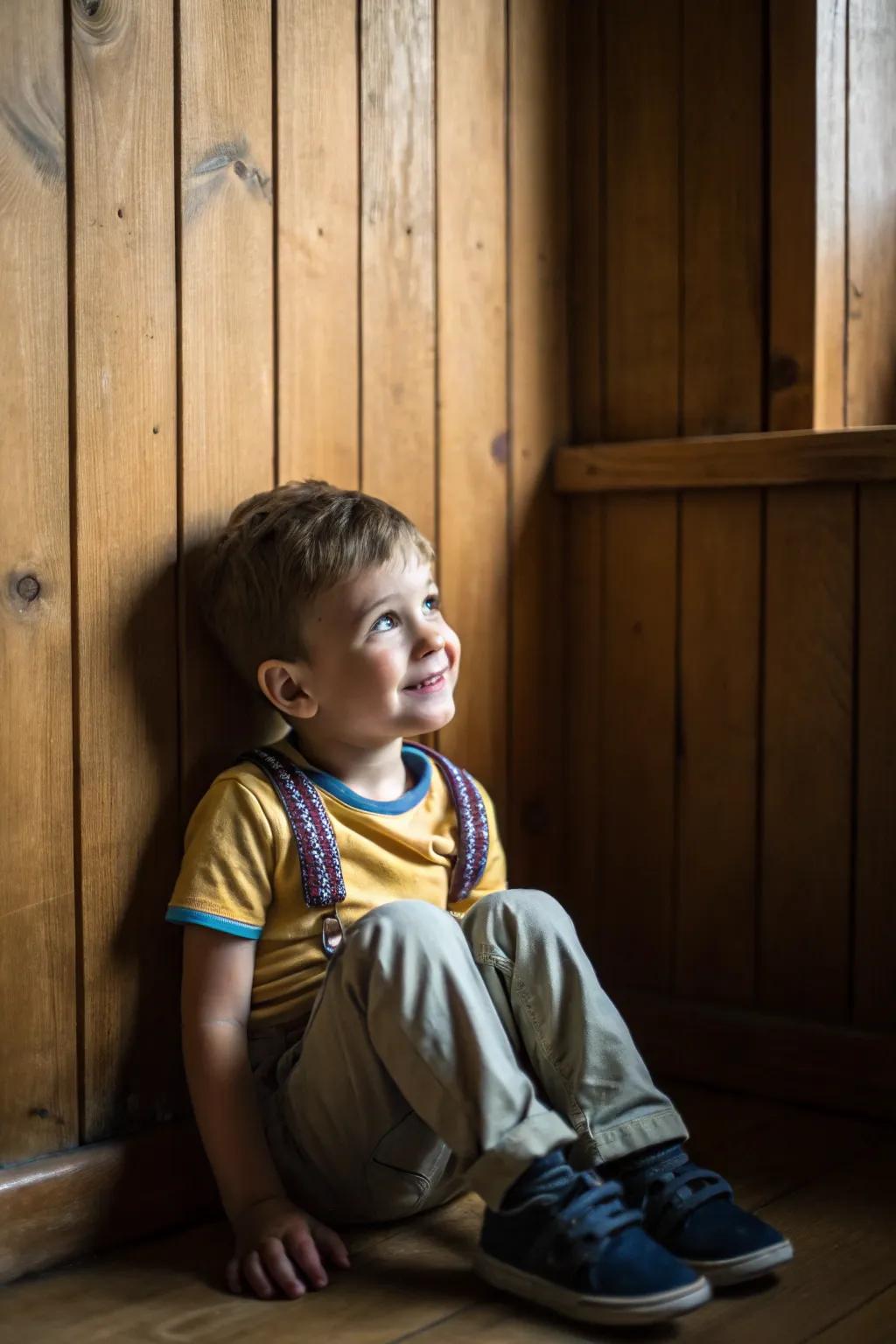 A wooden backdrop adds simplicity and warmth to photos.
