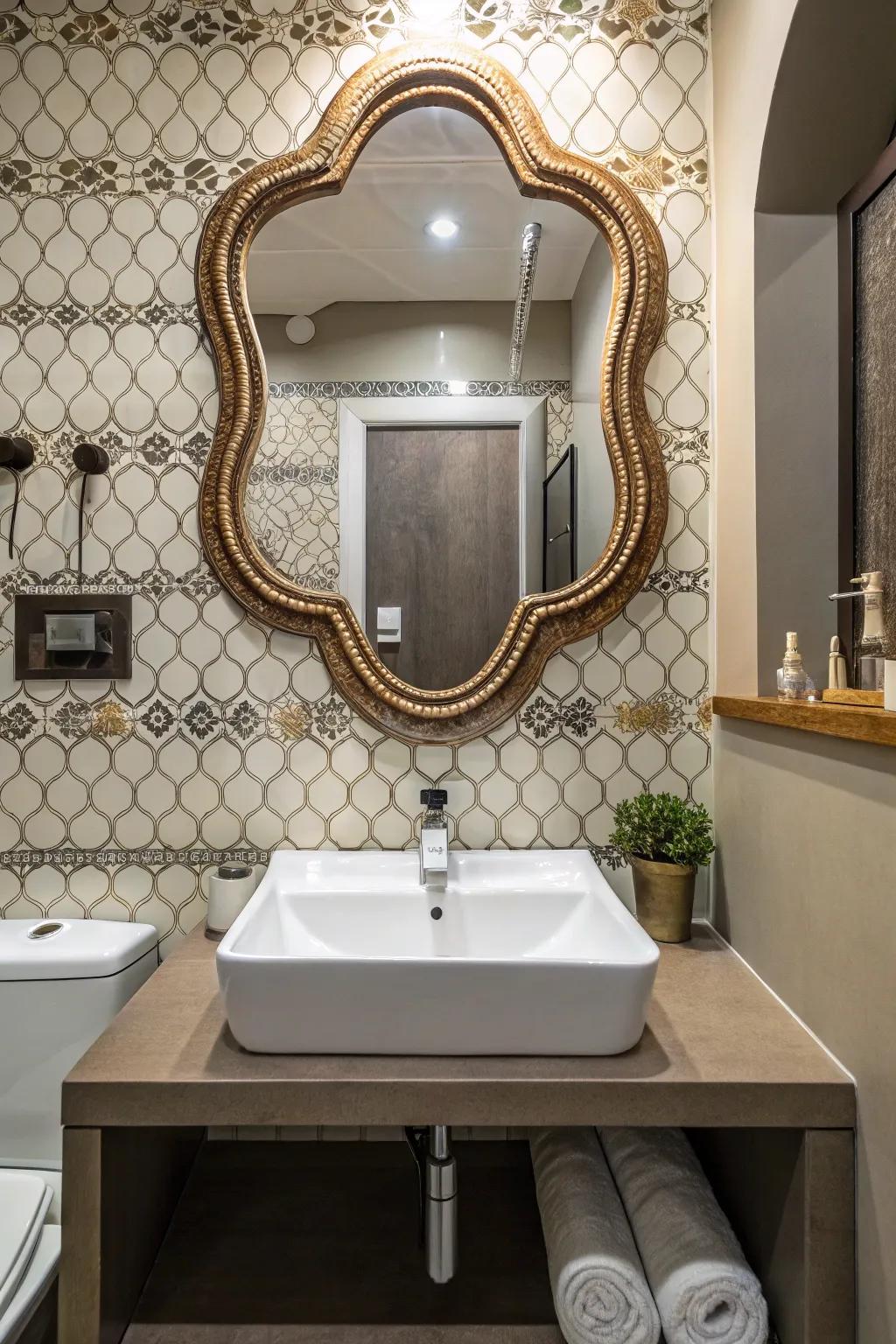 Statement mirrors enrich your bathroom's character.
