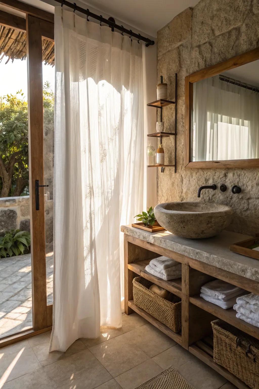 Permit the light: Gossamer curtains enhance brightness and space.