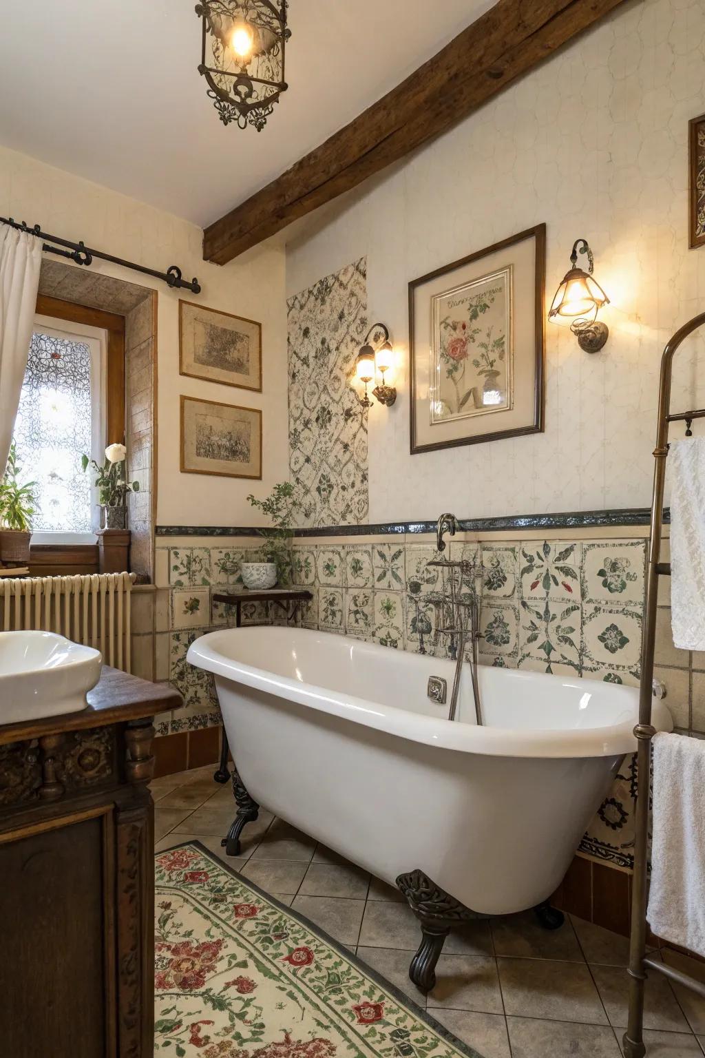 Time-honored highlights contribute timeless allure to your bathtub space.