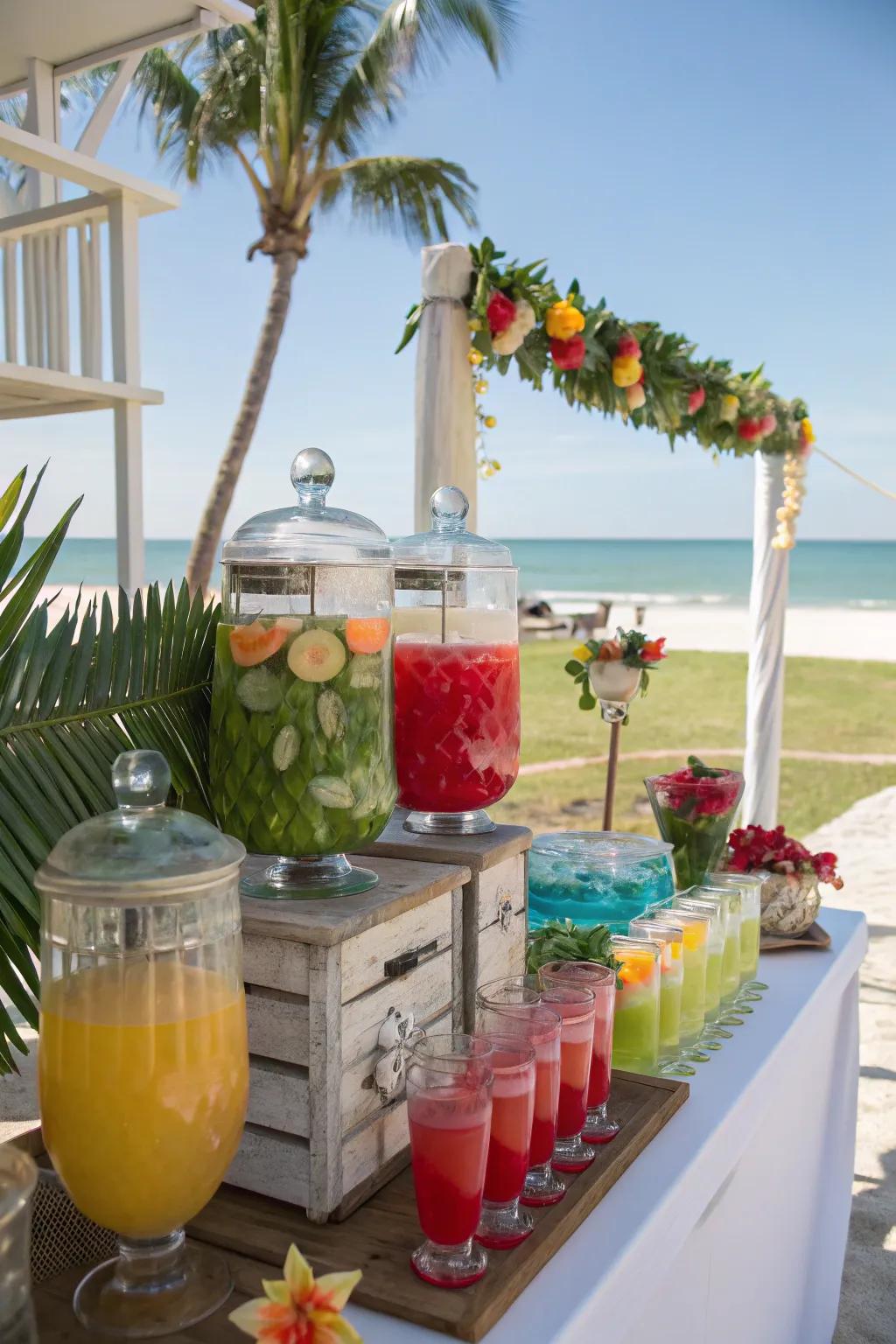 A hydrating drink station ensures your guests are happy and refreshed.