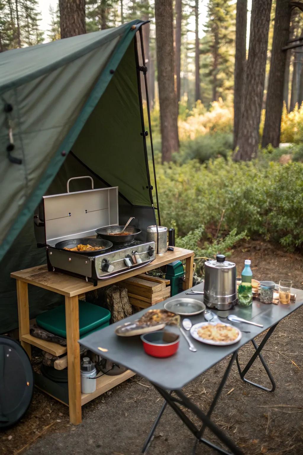Shield your cooking area from the elements by using a canopy.