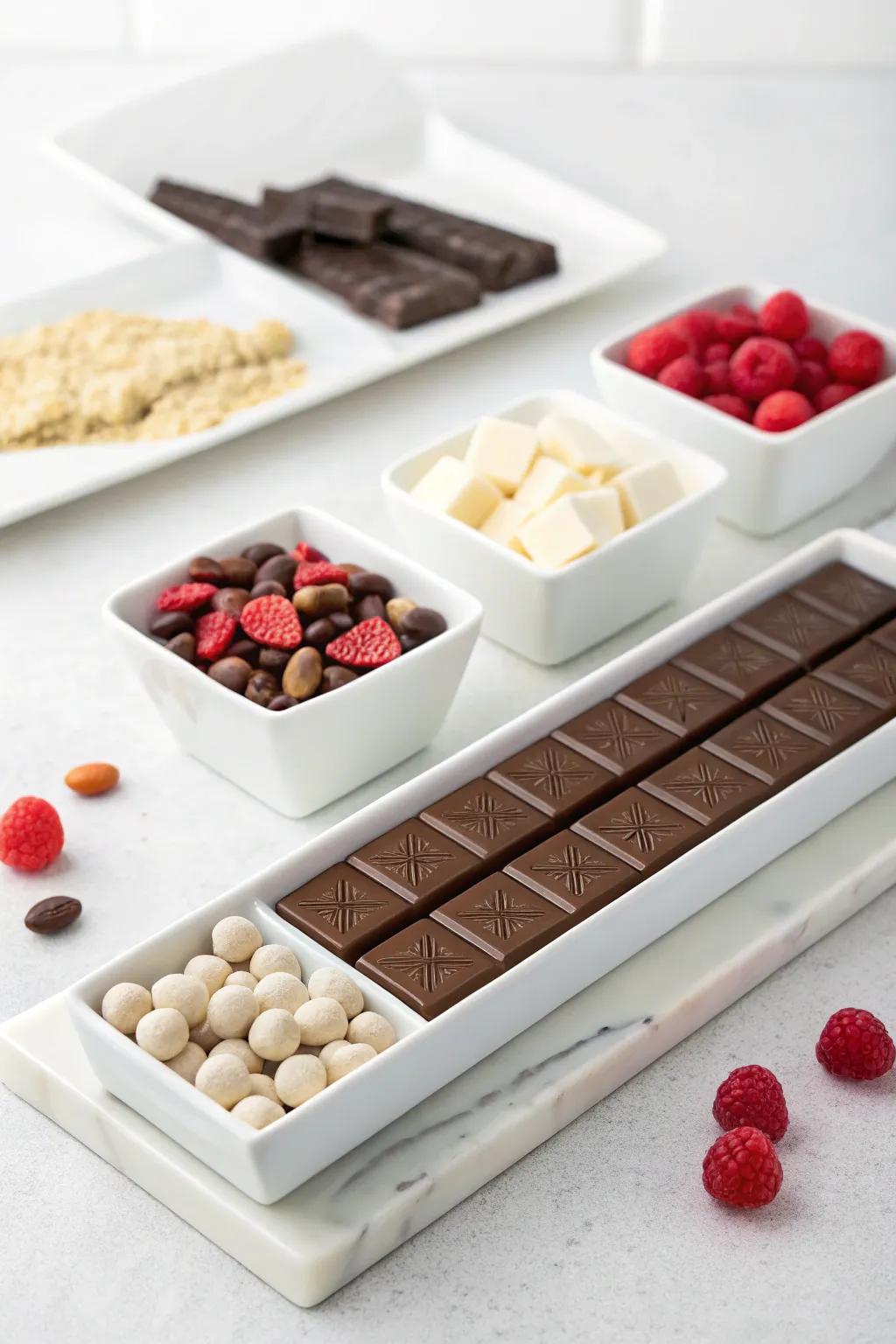 A minimalist candy bar that honors simplicity and sophistication.