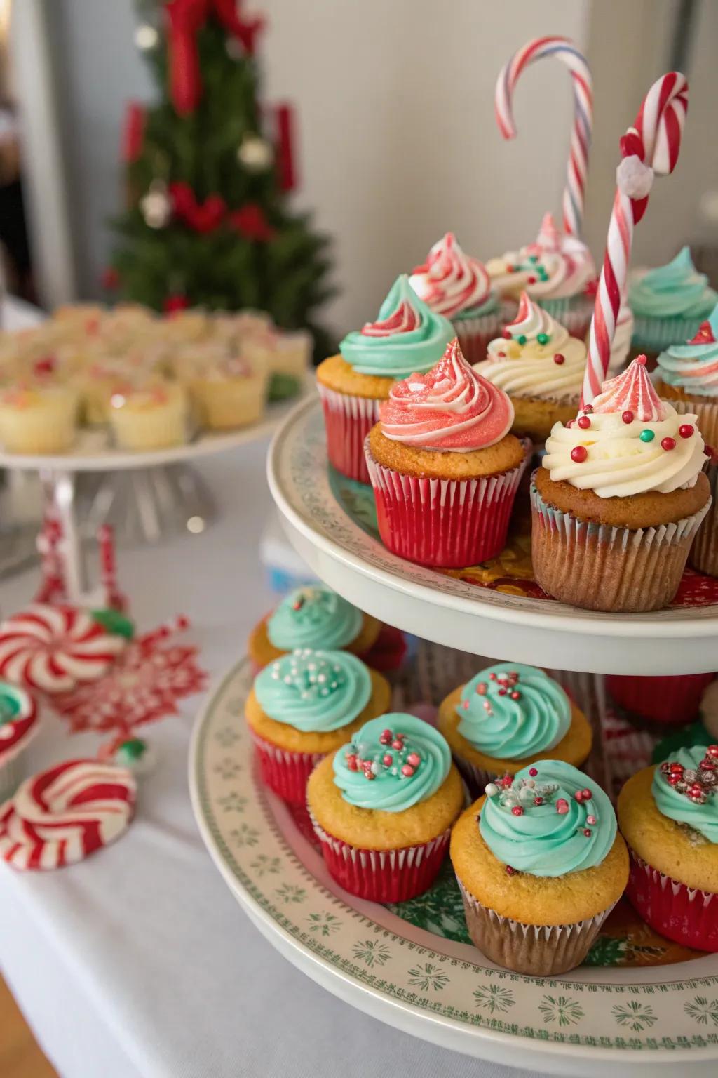 Amuse guests with confections layered with candy cane.