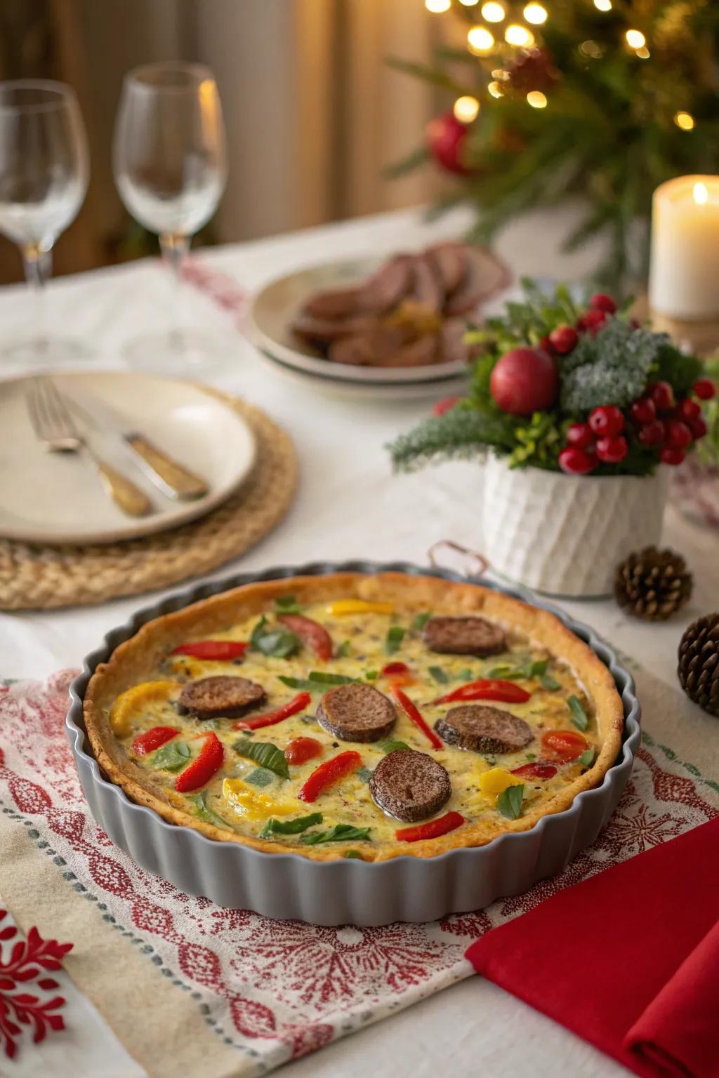 A colorful and savory crustless quiche.