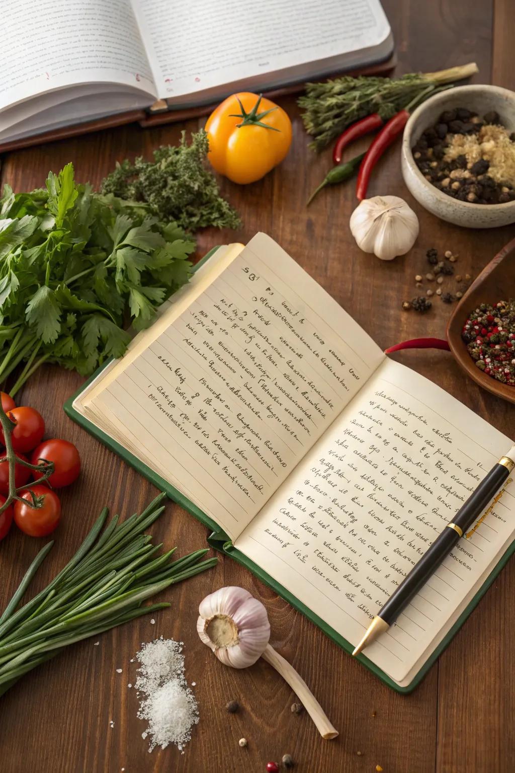 A personalized recipe book filled with family favorites