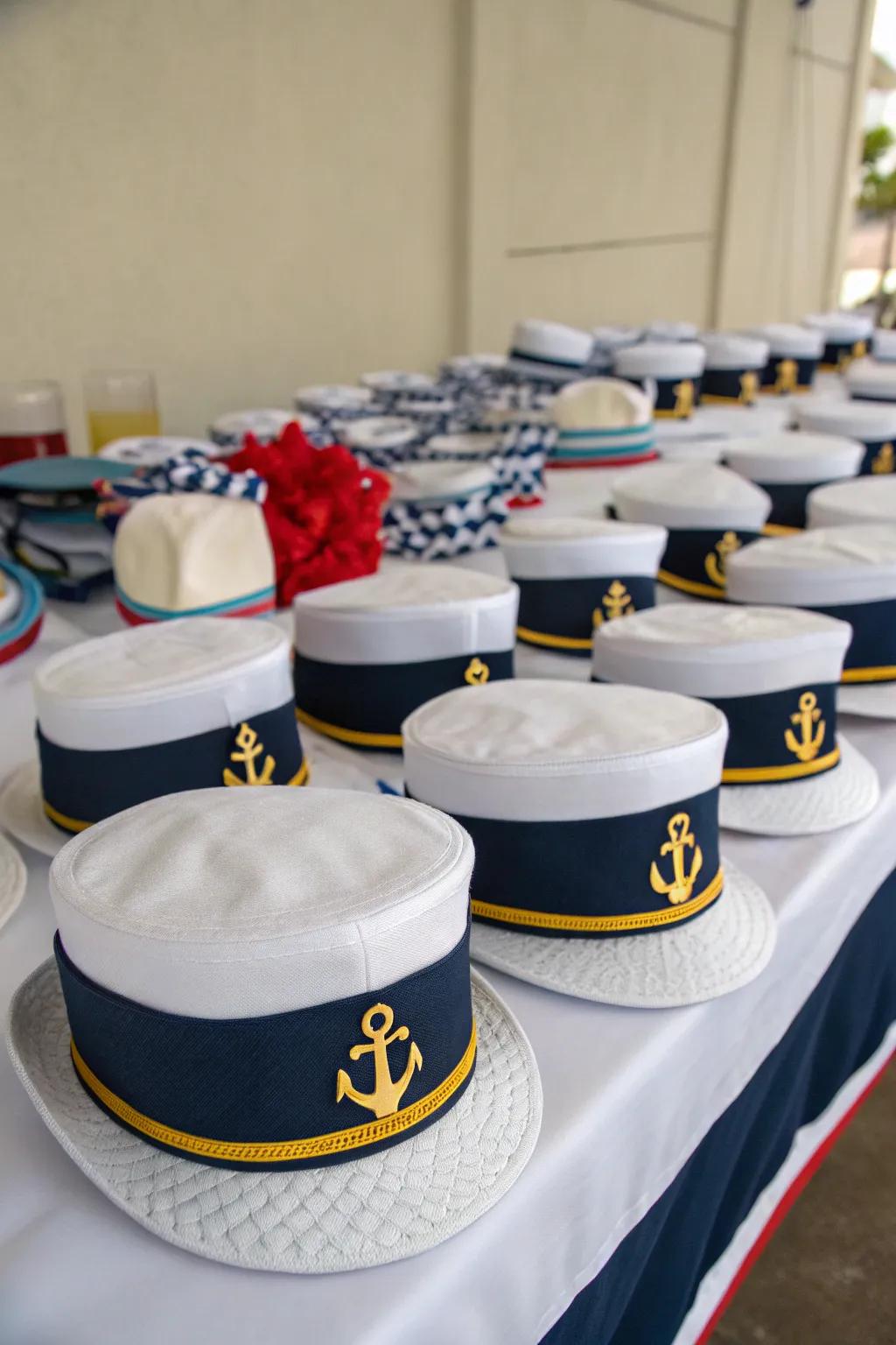 Sailor hats make fun and memorable party favors.