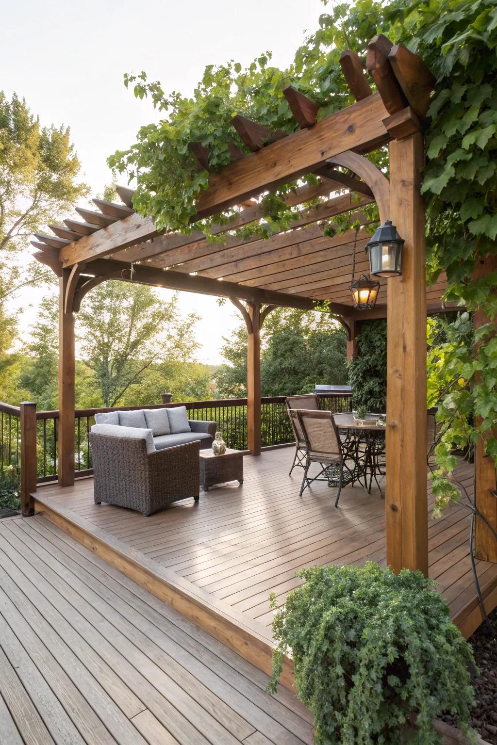 A pergola adds elegance and functional shade to your deck.