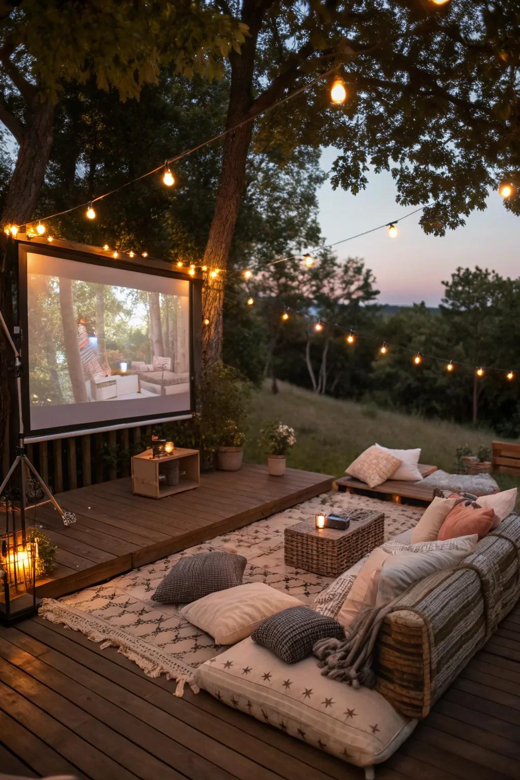 An outdoor movie night on the deck is a crowd-pleaser.