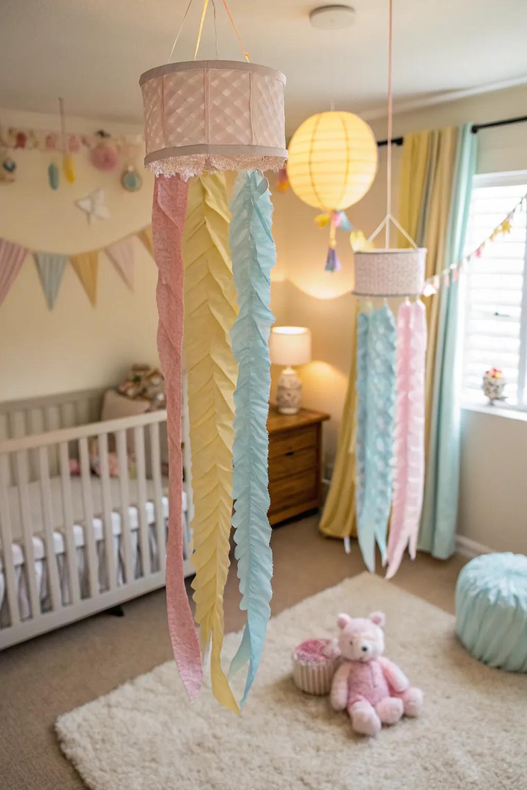 Cultivate a dreamy vibe with hanging paper designs.