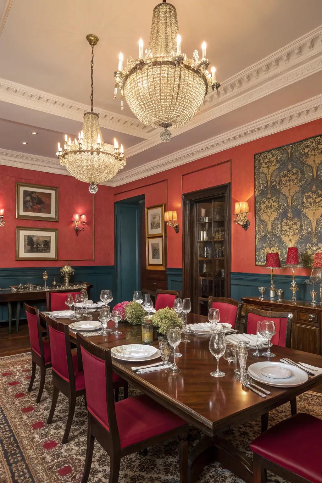 The right color scheme can transform your dining room into a dramatic or serene space.