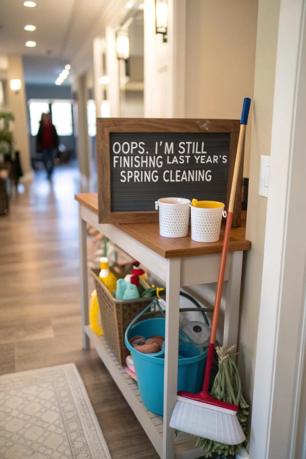 A humorous take on the never-ending job of spring cleaning.