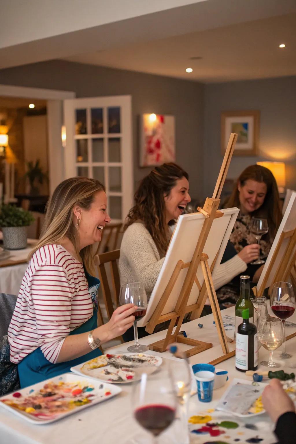 A creative and relaxing paint and sip night for Galentine's Day.