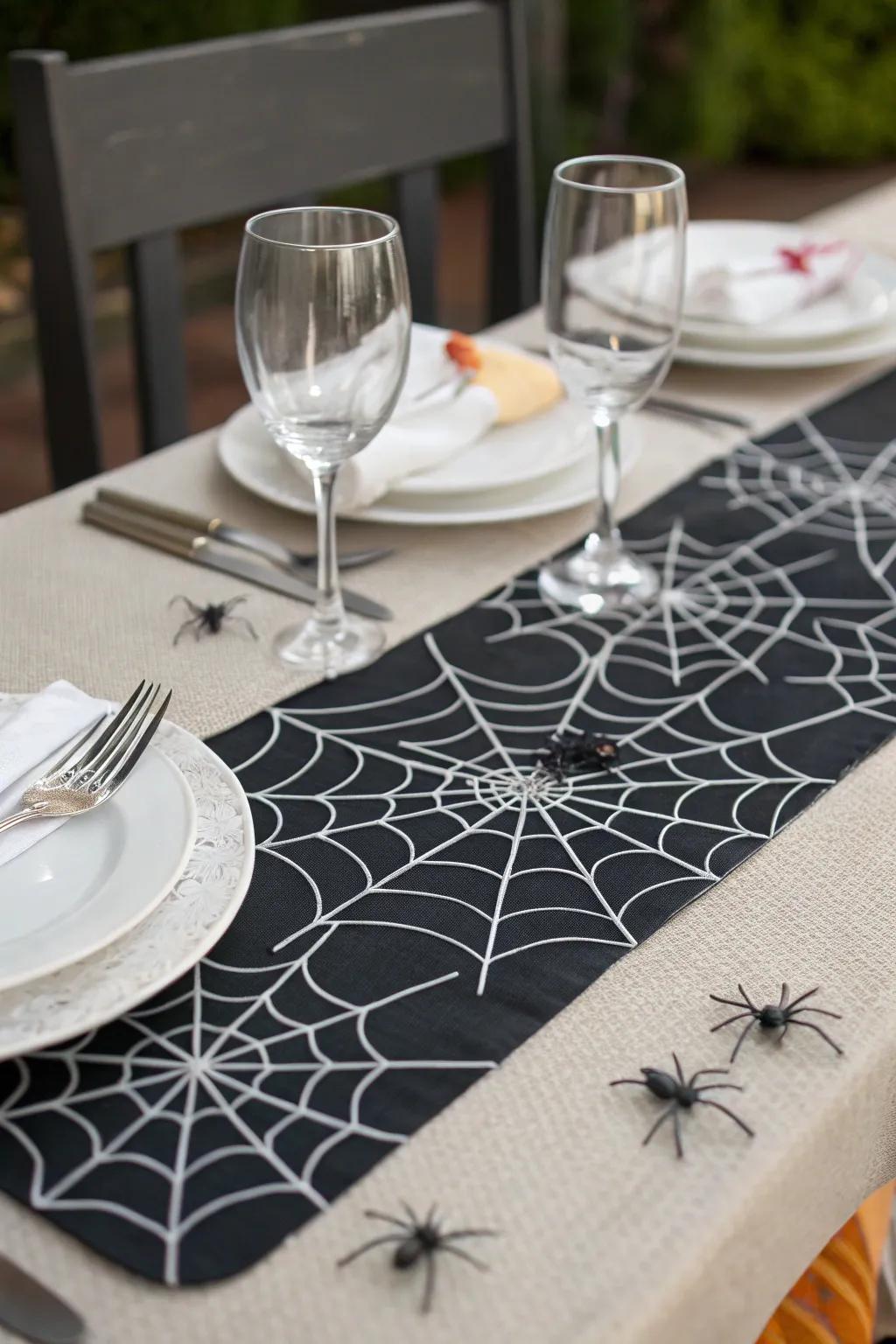 Weave a tapestry of intrigue utilizing this spectral surface runner.