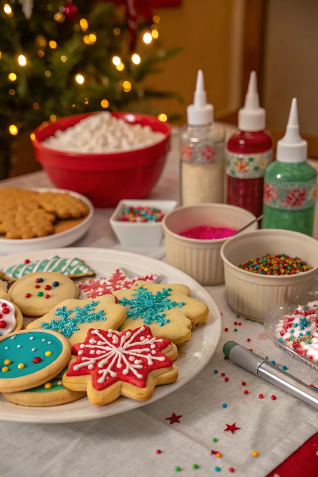 Design delicious treats at a cookie decorating celebration.