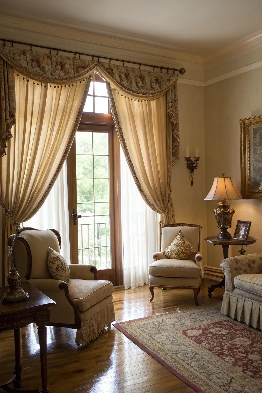 Tiebacks enhance both function and flair in your drapery arrangement.