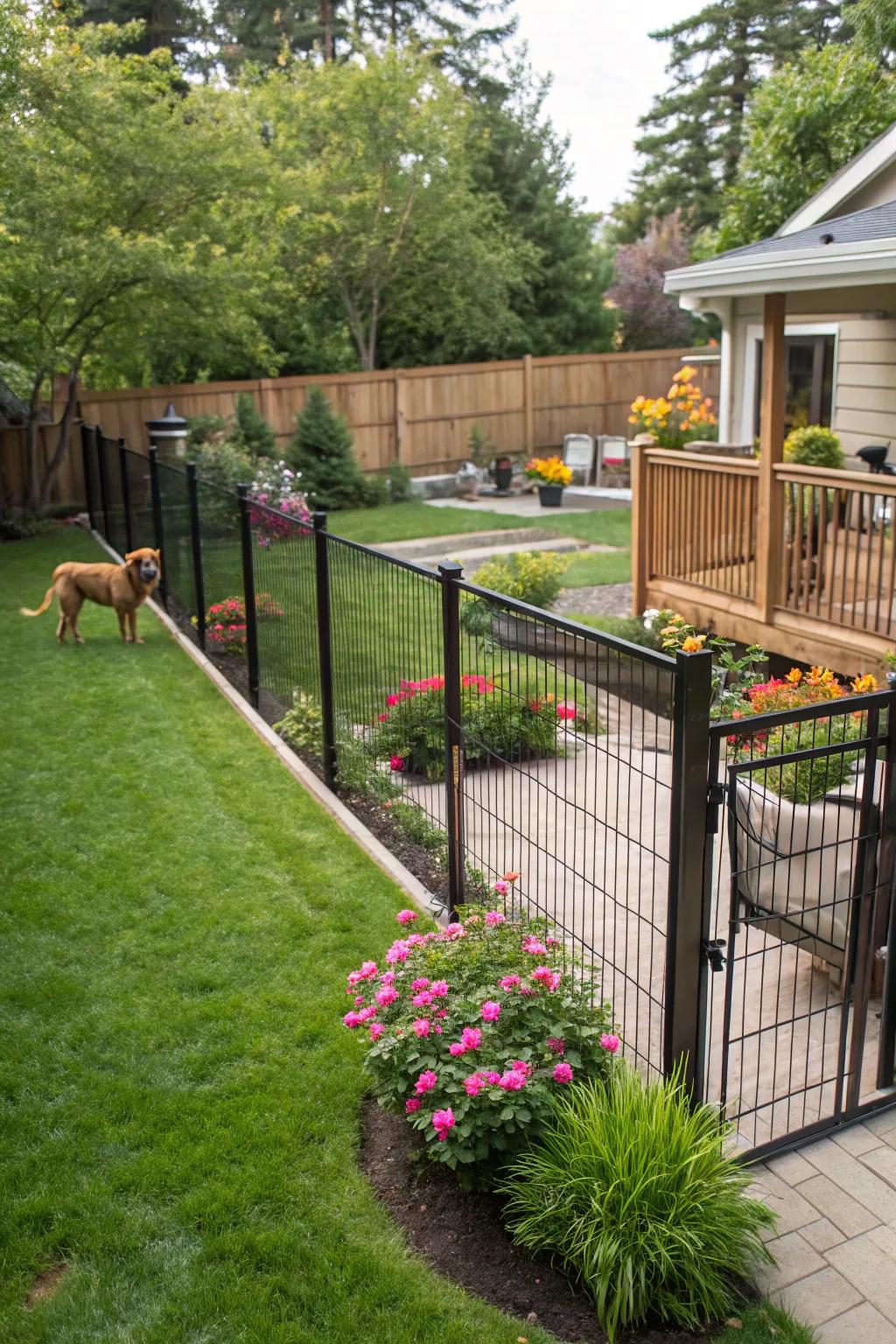Protective fencing that elevates the backyard's inclusive design.