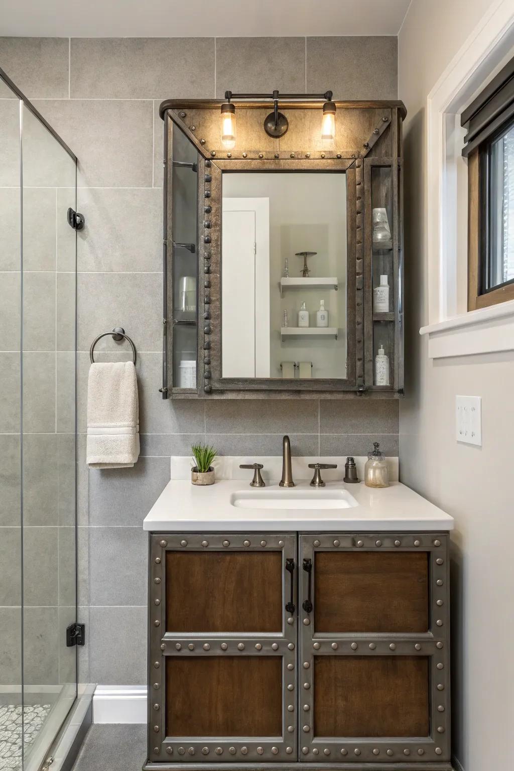Industrial touches add a strong, modern vibe.