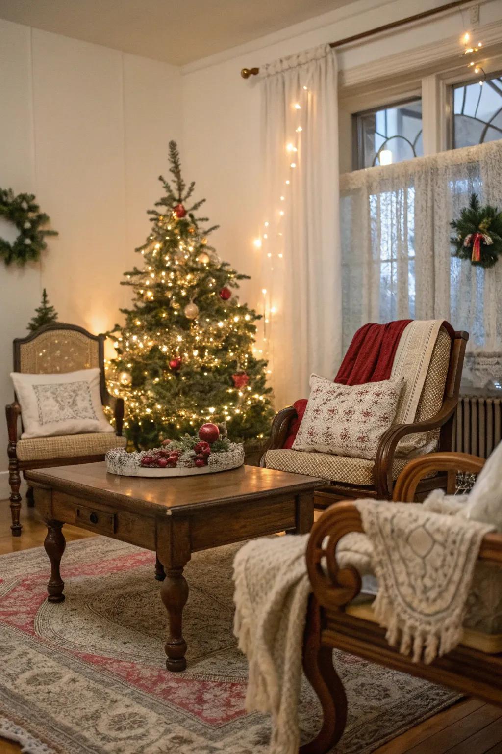 Aged fixtures infuse distinctiveness and heritage into your holiday aesthetic.