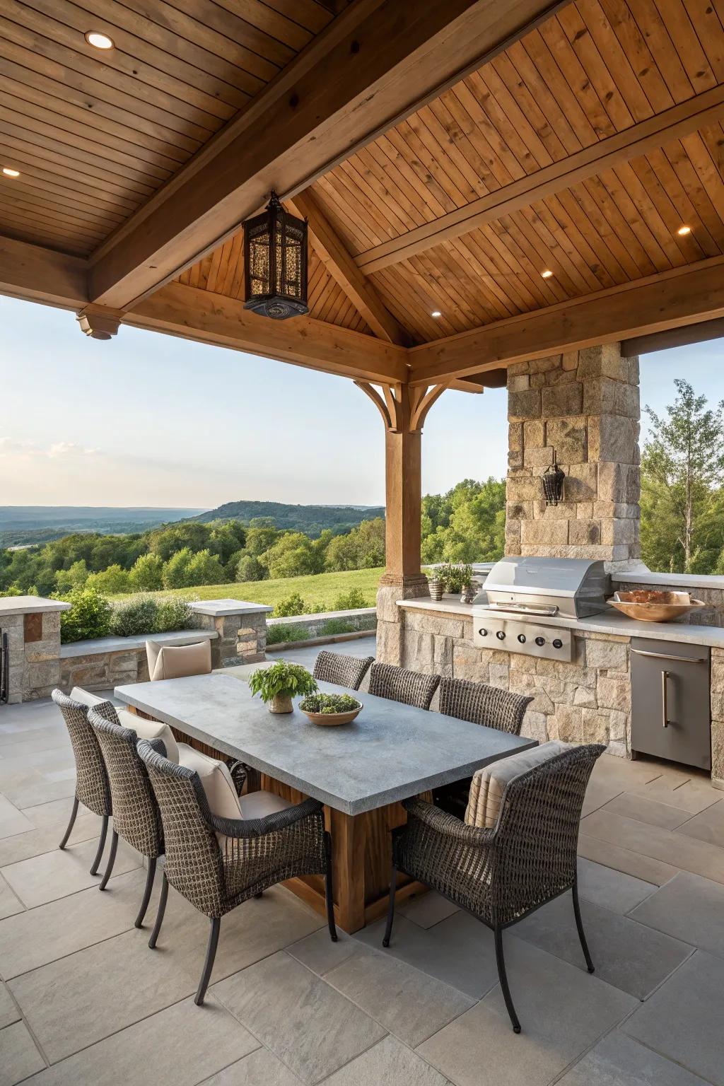 Savor the freedom of an open-air pavilion kitchen in your backyard.
