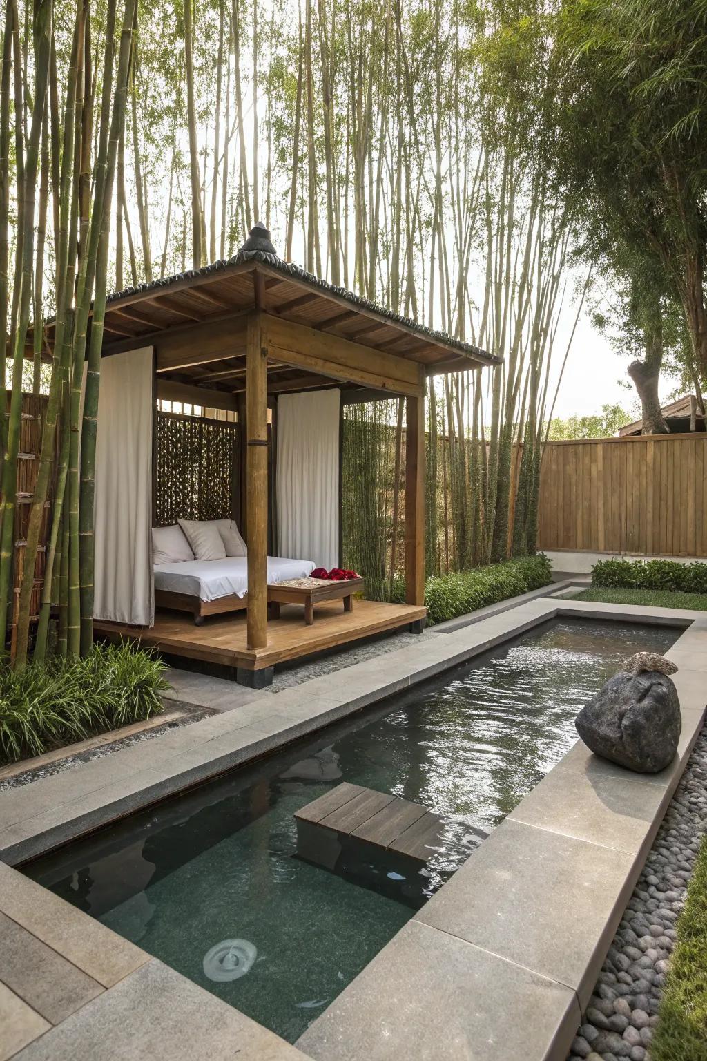 A Zen-inspired cabana designed for tranquility and mindfulness.