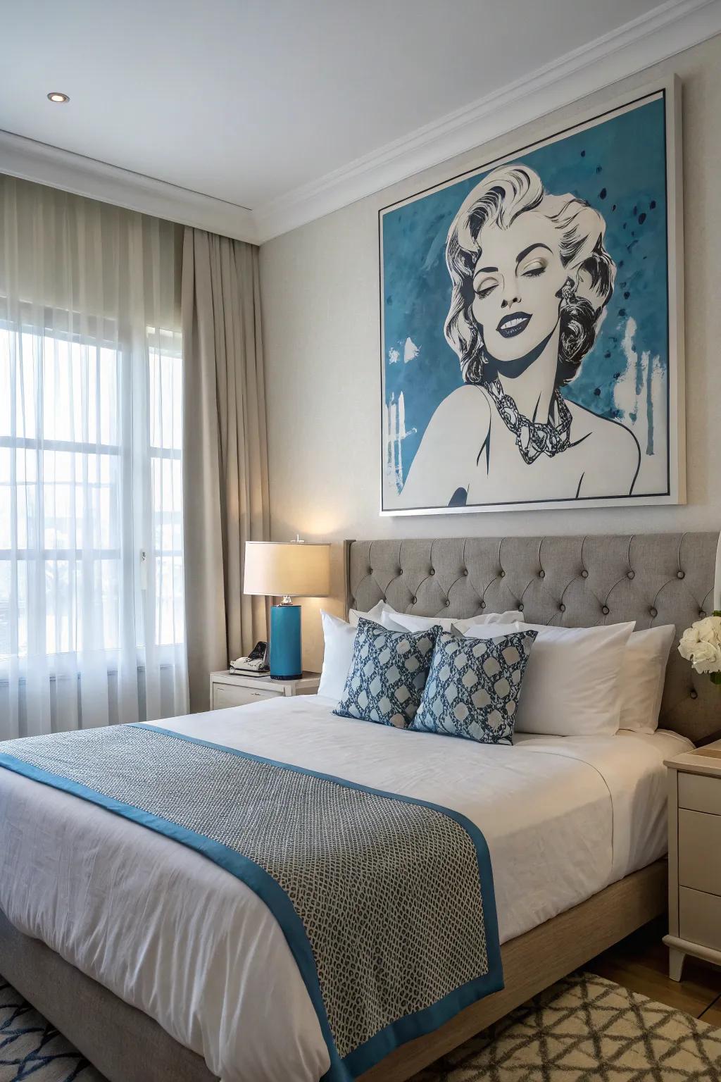 Create calm with single hue pop art.